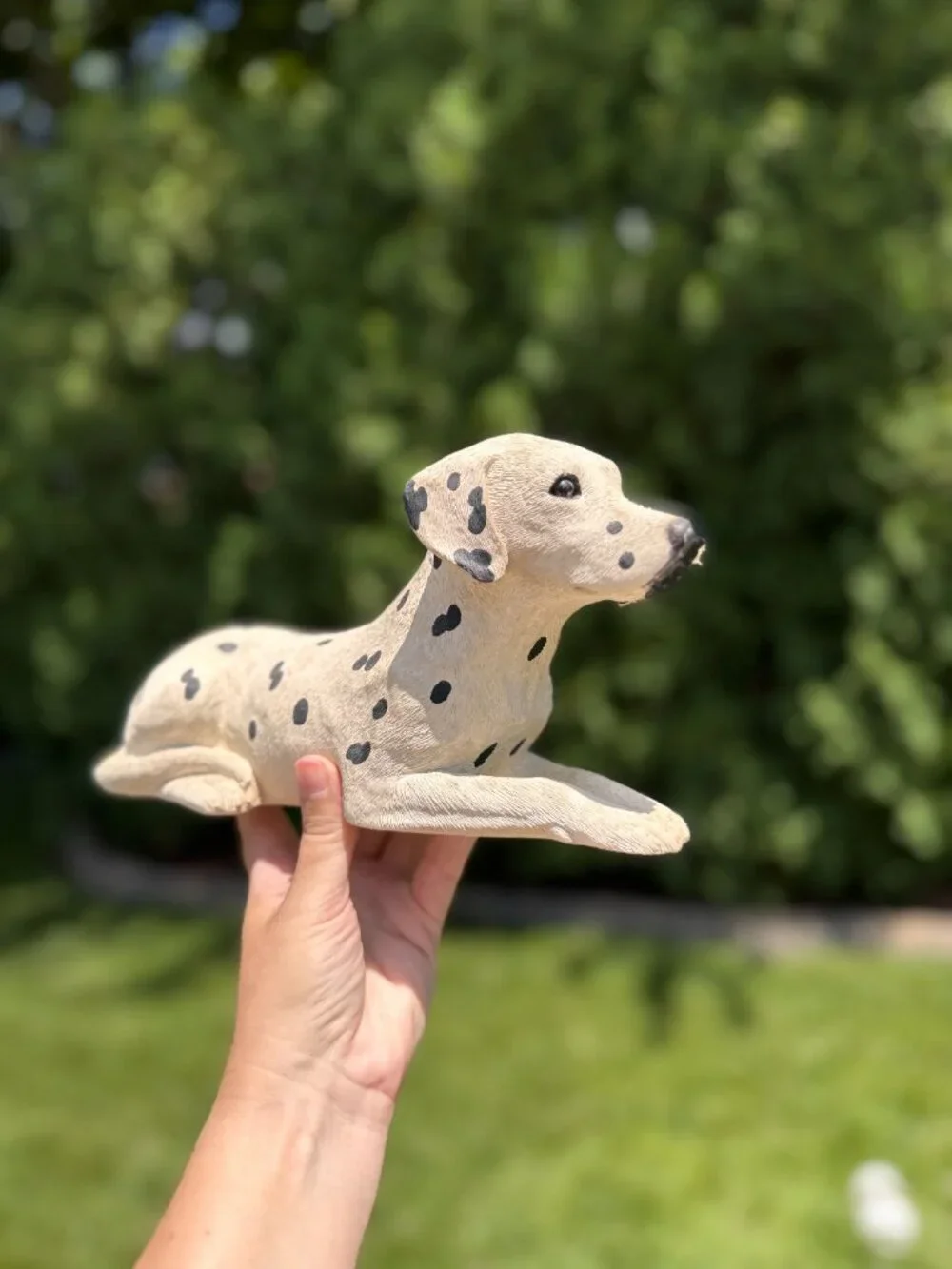 Vintage Sandicast Dalmatian Figurine | Mid-Century Modern Resin Dog Sculpture |